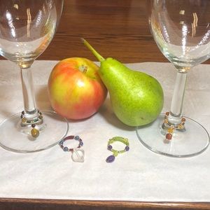 Semi Precious Stones Wine Charms